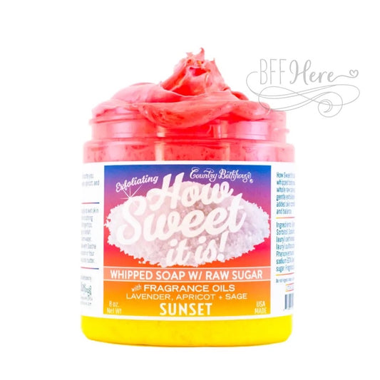 How Sweet It Is Whipped Soap with Raw Sugar - Sunset - BFF Here