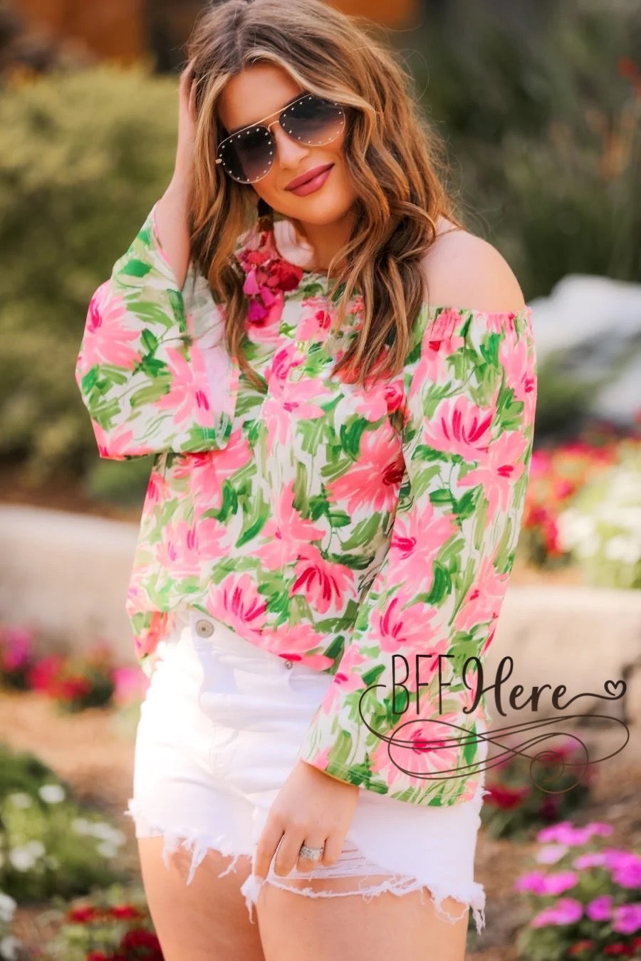 Raelynn Floral Off The Shoulder Top - BFF Here