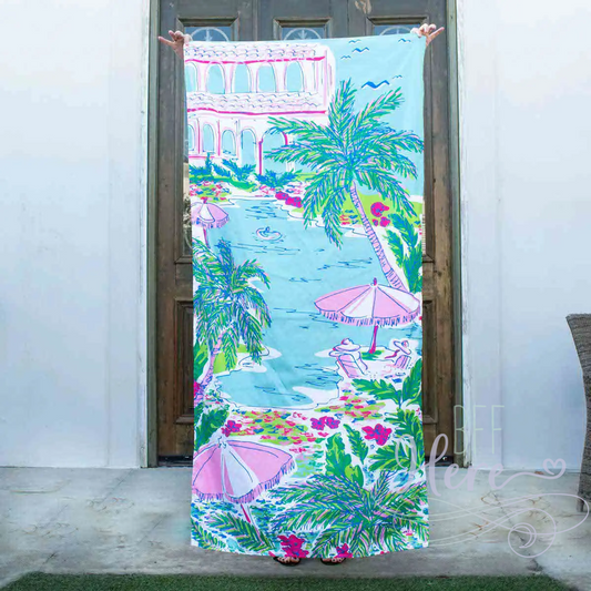 Resort Shores Beach Towel - BFF Here