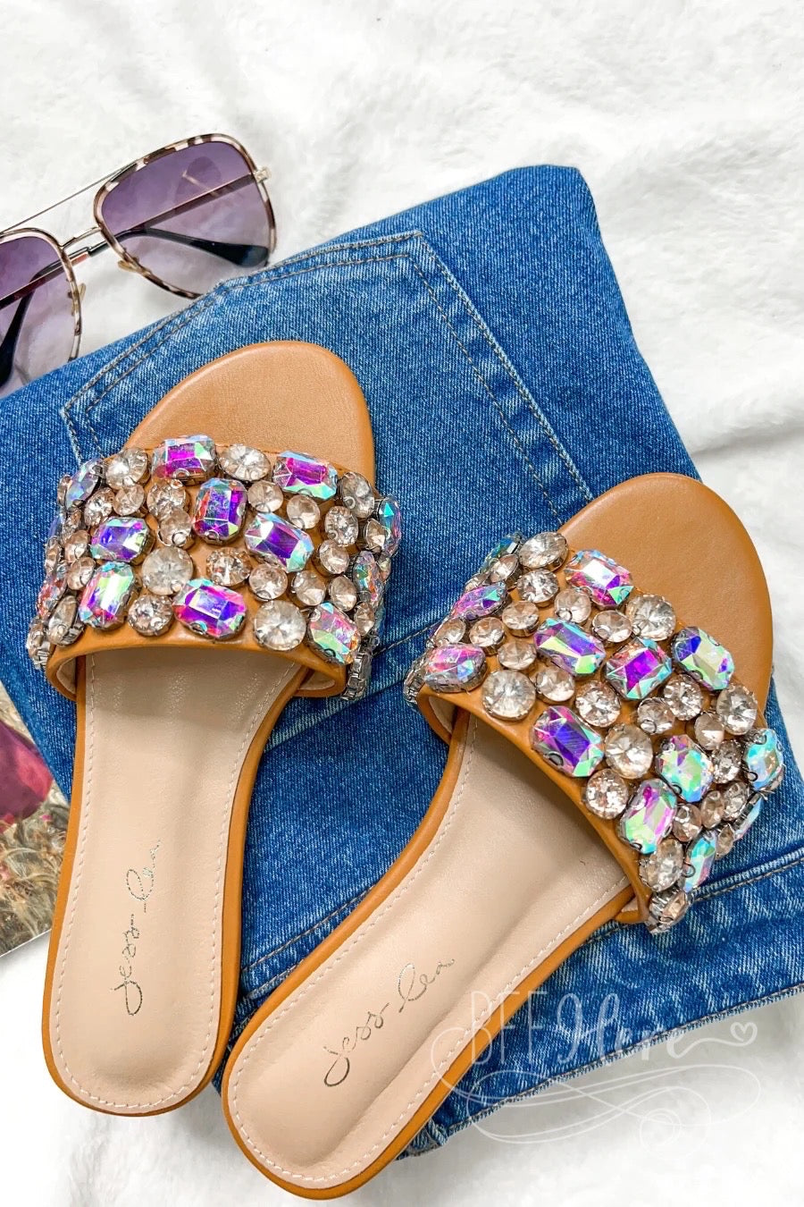 Summer Rhinestone Sandals - BFF Here