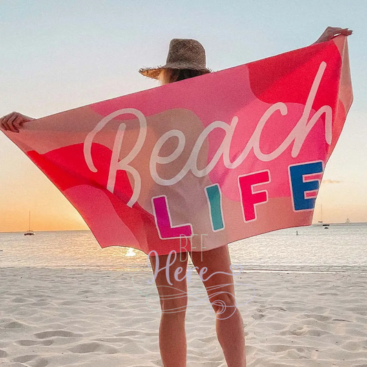 Quick Dry Beach Towel -- Beach Life - BFF Here