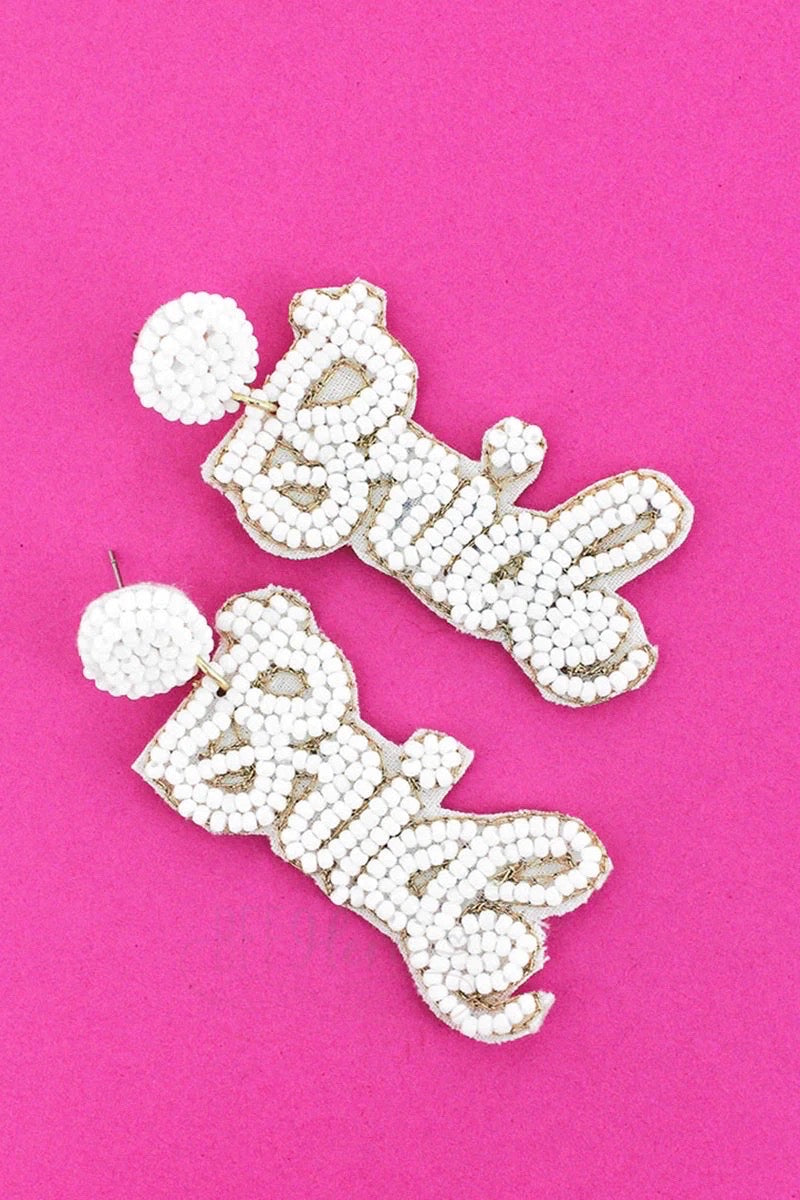Bride Seed Bead Earrings - BFF Here