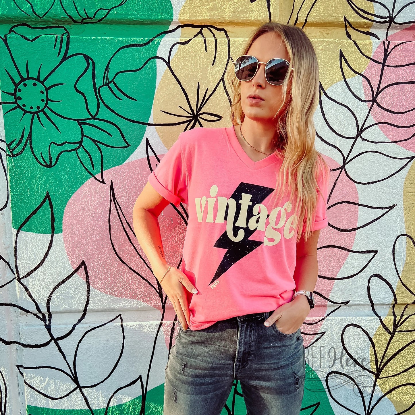 Vintage Neon Pink Tee - BFF Here