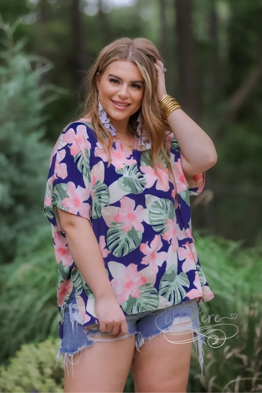 Hawaiian Blues Tropical Tunic - BFF Here