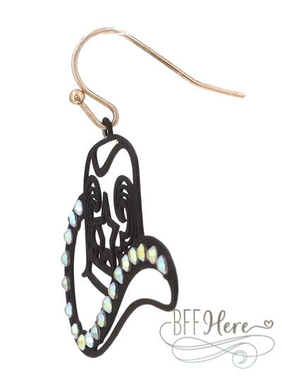Cowboy Hat Filagree Earrings — Black - BFF Here