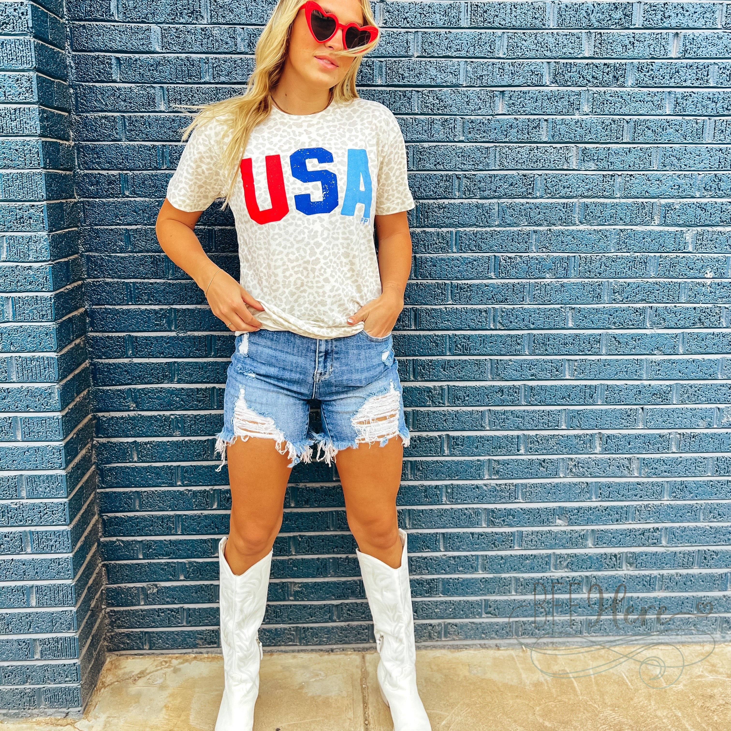 USA Leopard T-Shirt - BFF Here