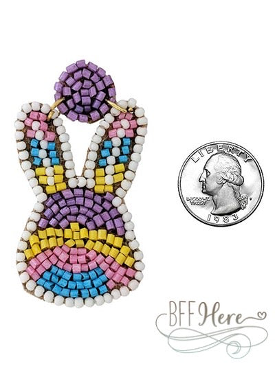 Pastel Bunny Seed Bead Earrings - BFF Here