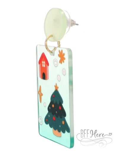 Red House  & Tree Earrings - BFF Here