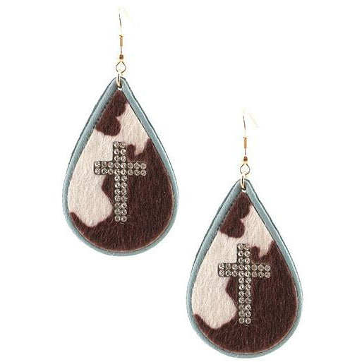 Animal Print & Cross Earrings — Choice of Color - BFF Here