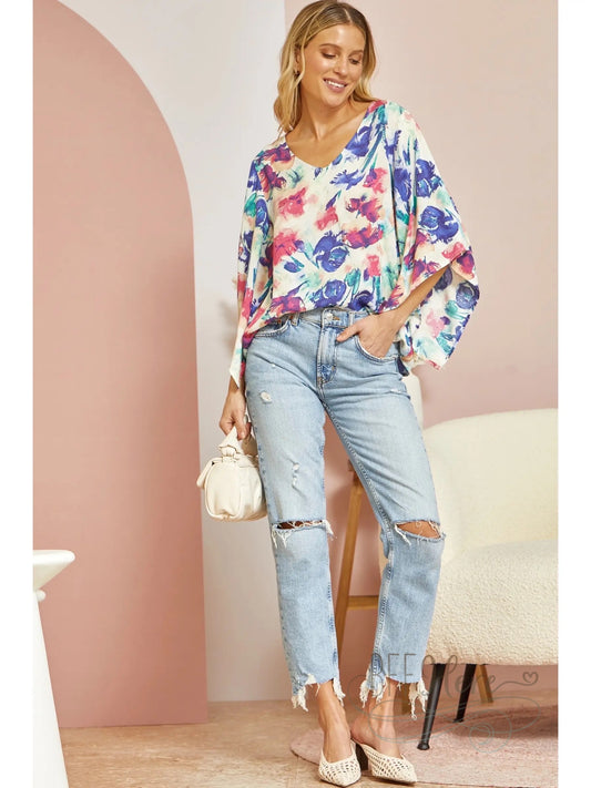 Watercolor Flora Blouse - BFF Here