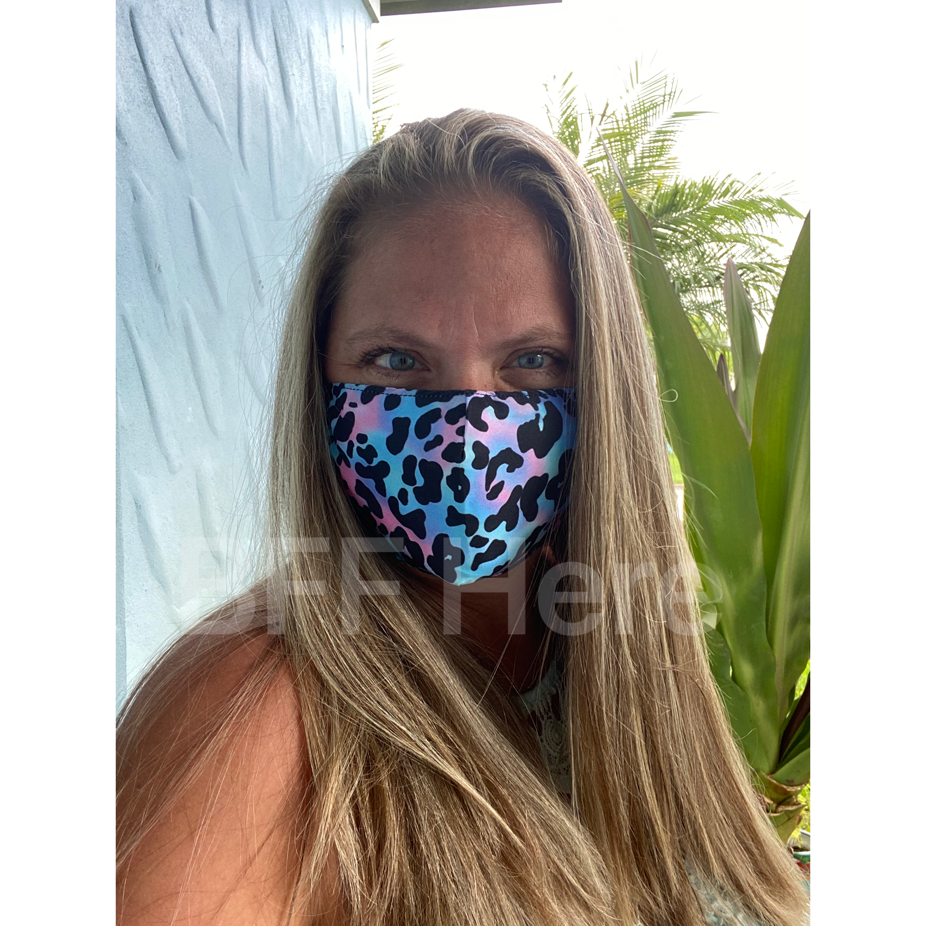Multi Color Leopard Adjustable Face Mask - Adult - BFF Here