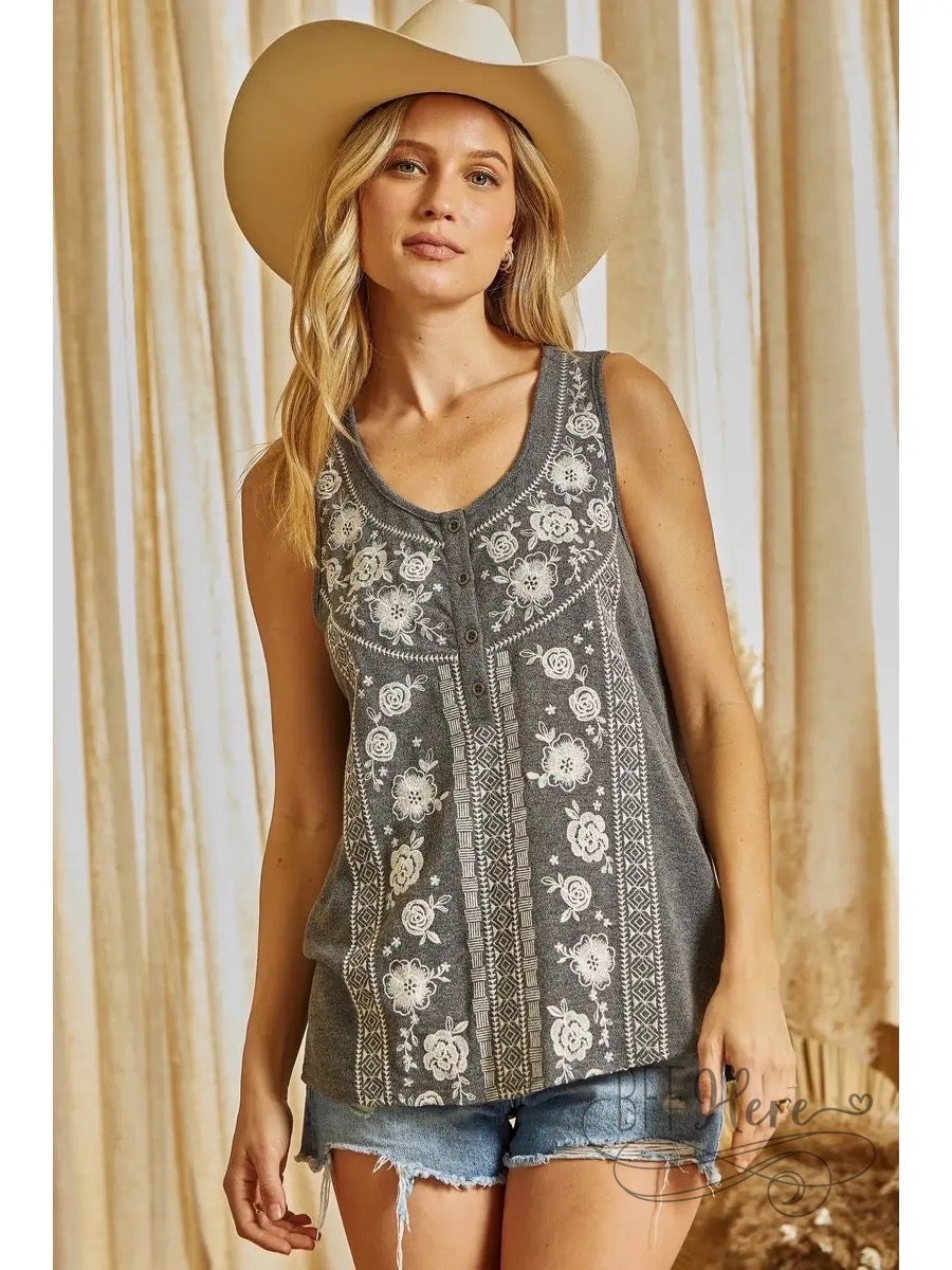 Ashlyn Knit Top With Embroidery - BFF Here