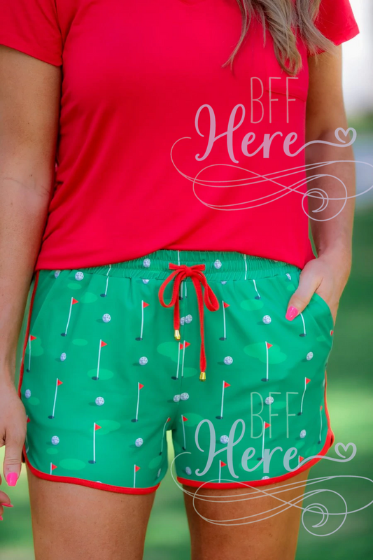 Tee Time Golf Drawstring Everyday Shorts - BFF Here