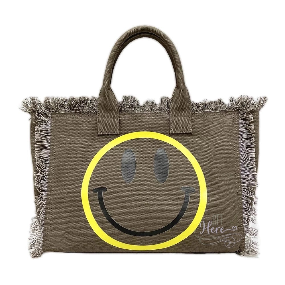 Happy Face Tote — Choice of Color - BFF Here