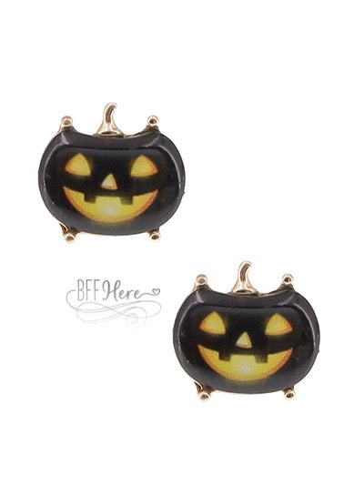 Pumpkin Stud Earrings - BFF Here