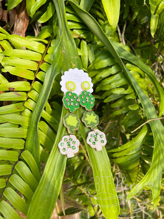 3 Clover Seed Bead Earrings - BFF Here