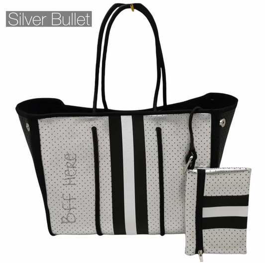 Neoprene Tote -- Silver Bullet - BFF Here