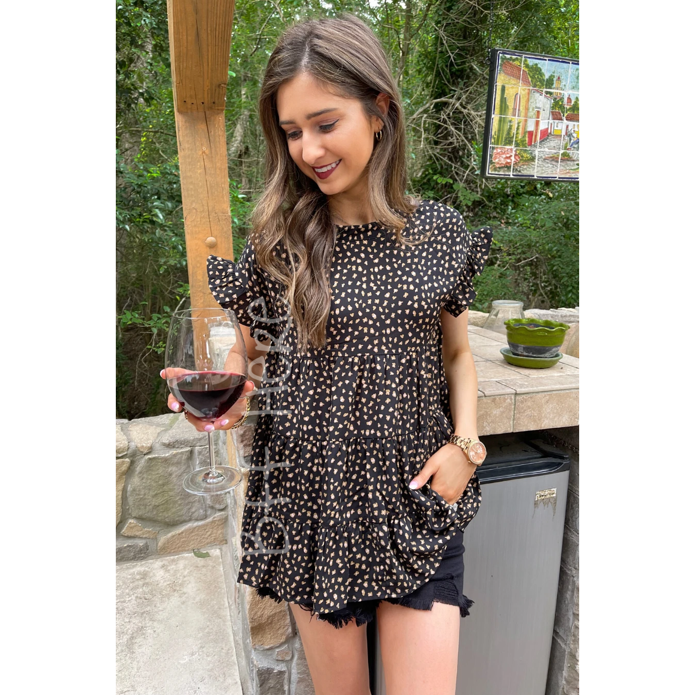 Sippin' Merlot Babydoll Top - BFF Here