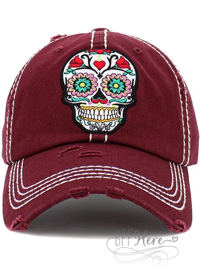 Sugar Skull Vintage Hat - BFF Here