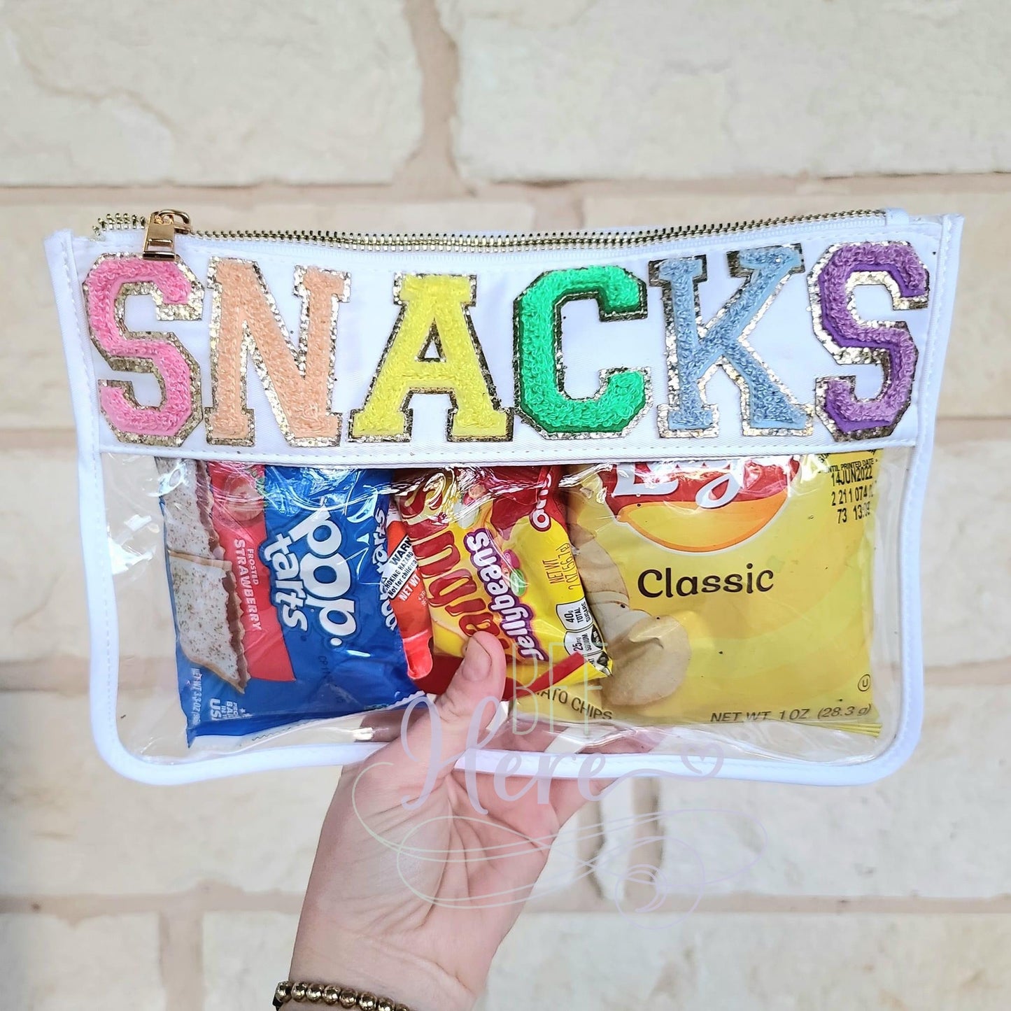 Nylon Clear Bag: Snack -- White - BFF Here