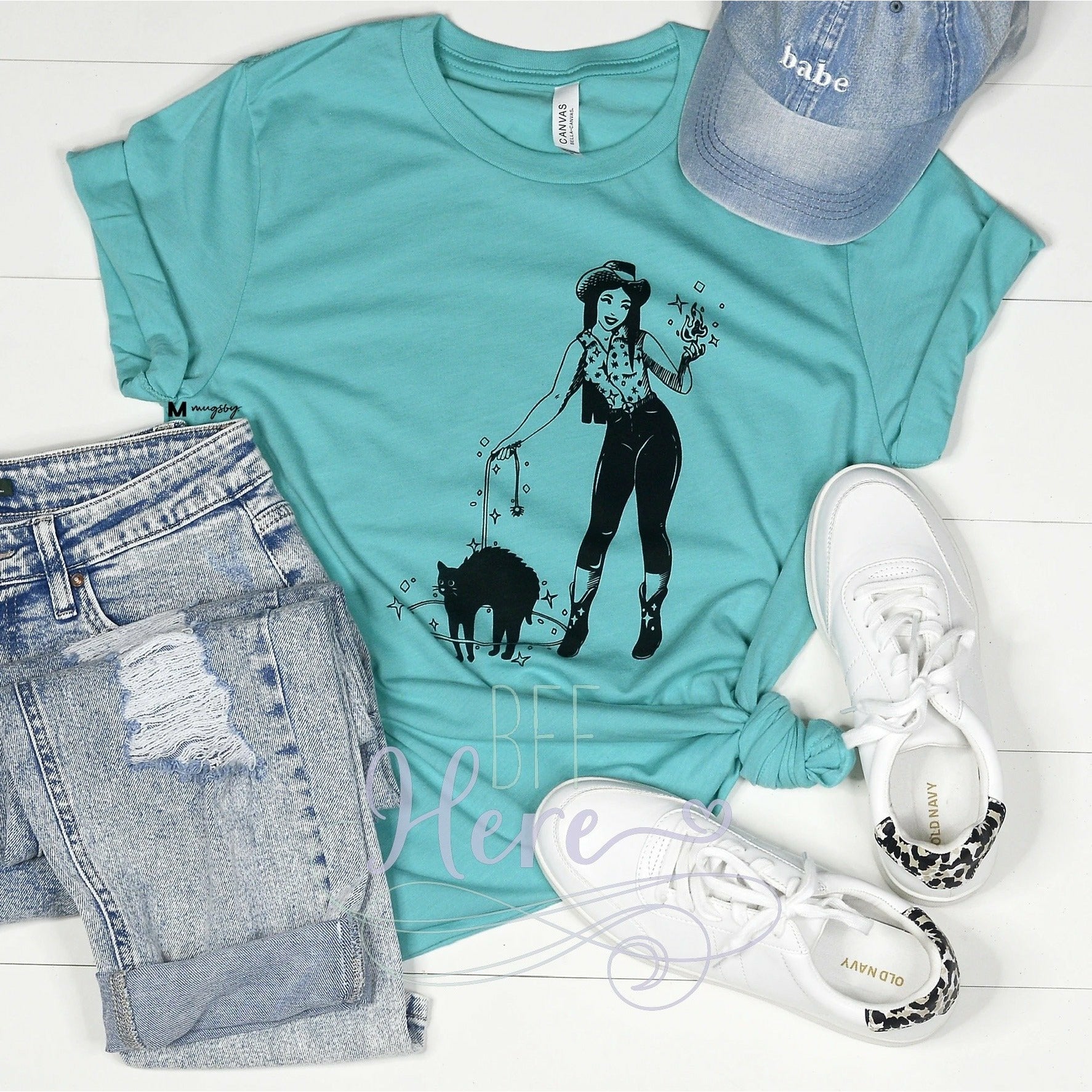 Sassy Cowgirl T-Shirt -- Sea Green - BFF Here