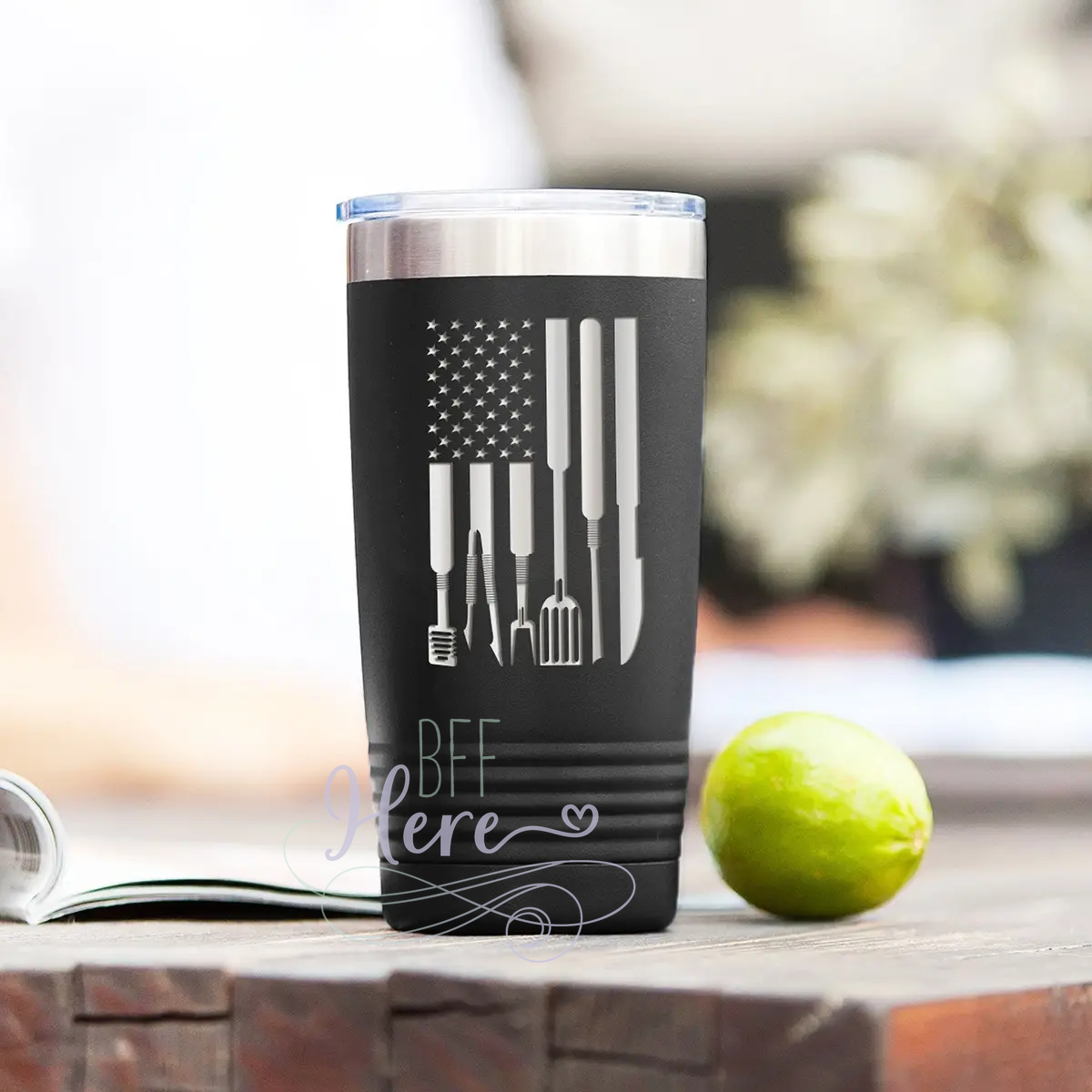 Grill Flag Insulated Tumbler - BFF Here