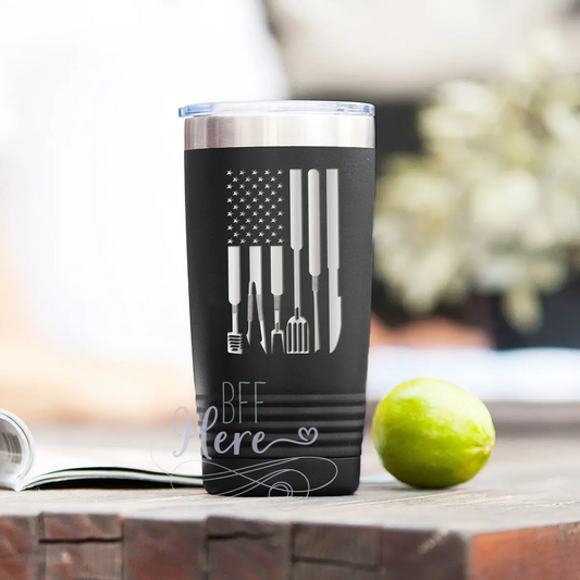 Grill Flag Insulated Tumbler - BFF Here