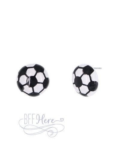 Play Ball Soccer Stud Earrings - BFF Here