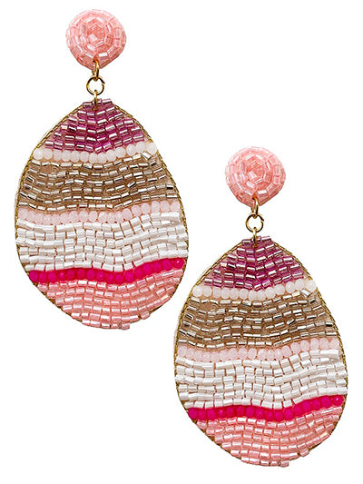Hide and Seek Egg Seed Bead Earrings - BFF Here
