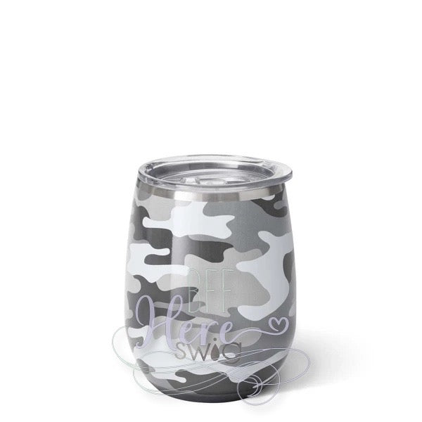 Incognito Camo Stemless Wine Cup (14oz) by Swig Life - BFF Here