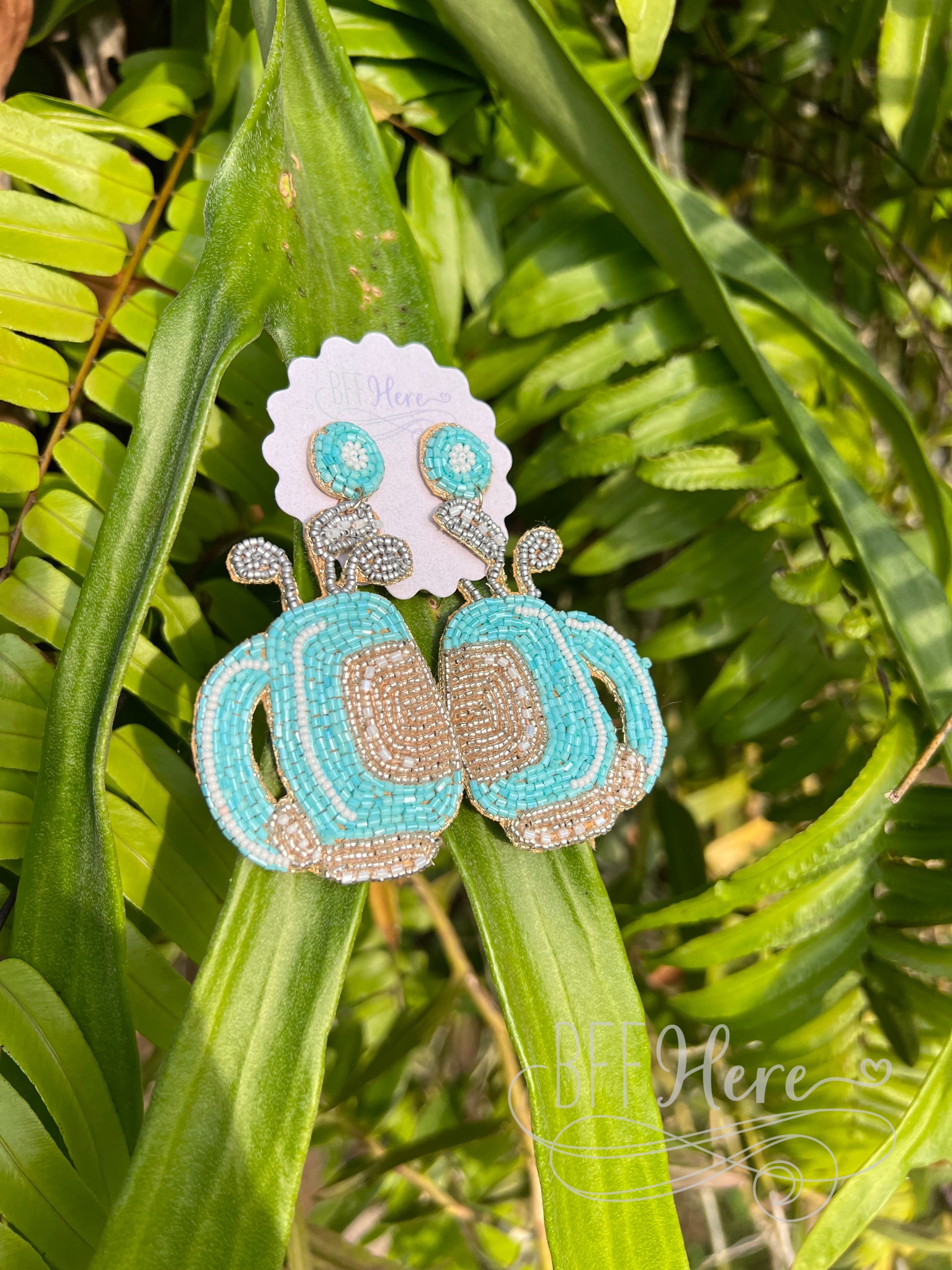 Golf Bag Seed Bead Earrings - BFF Here