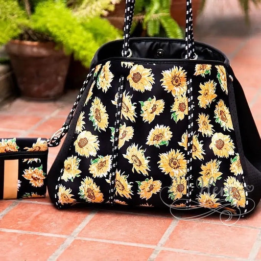 Neoprene Tote -- Sunflowers - BFF Here