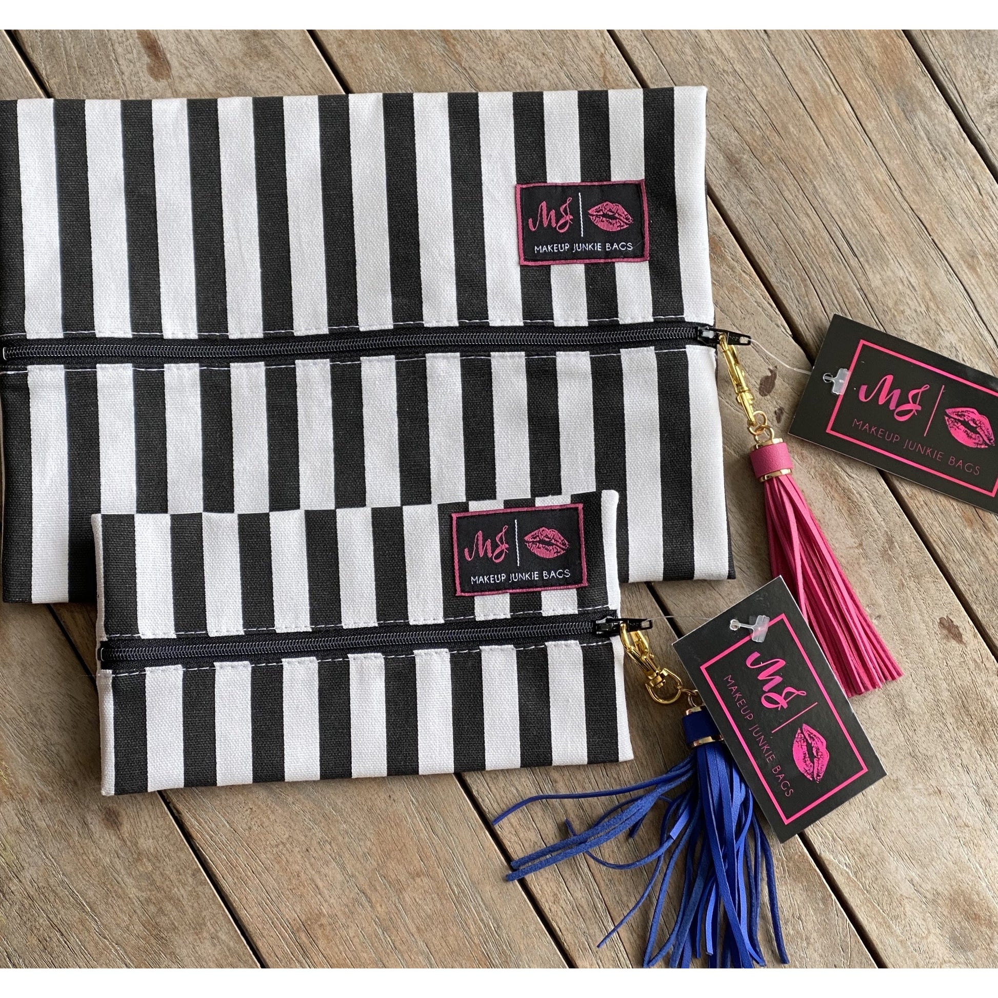 Glam Stripe by Makeup Junkie Bags - BFF Here