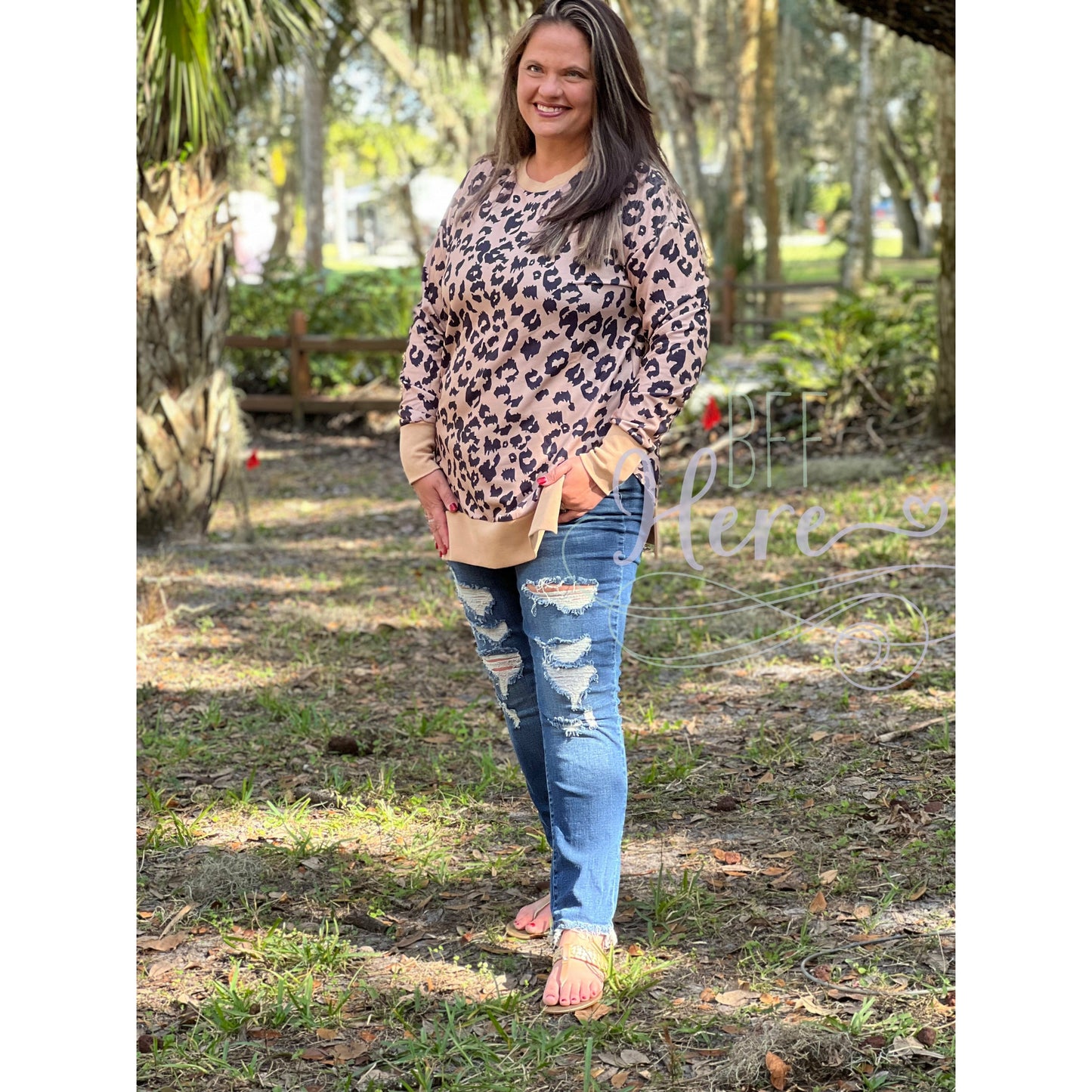 Erin Taupe Leopard Tunic - BFF Here