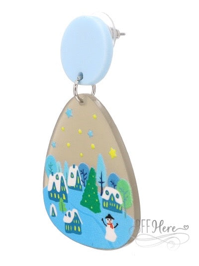 Snow Village Earrings - BFF Here