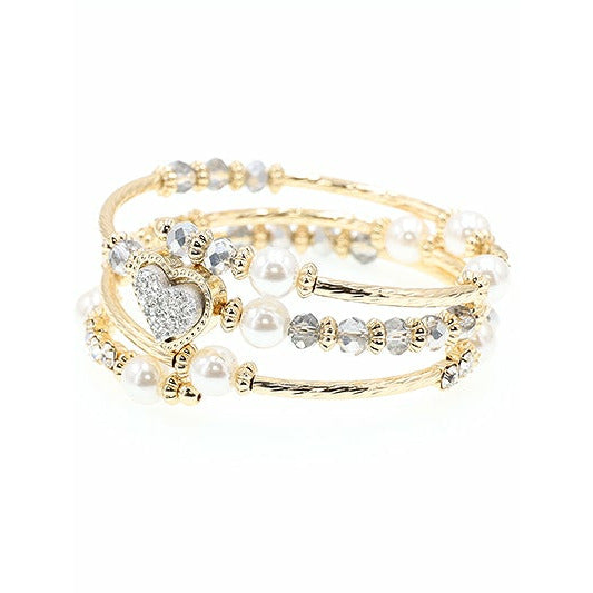 Betty Pearl Heart Wrap Bracelet - BFF Here