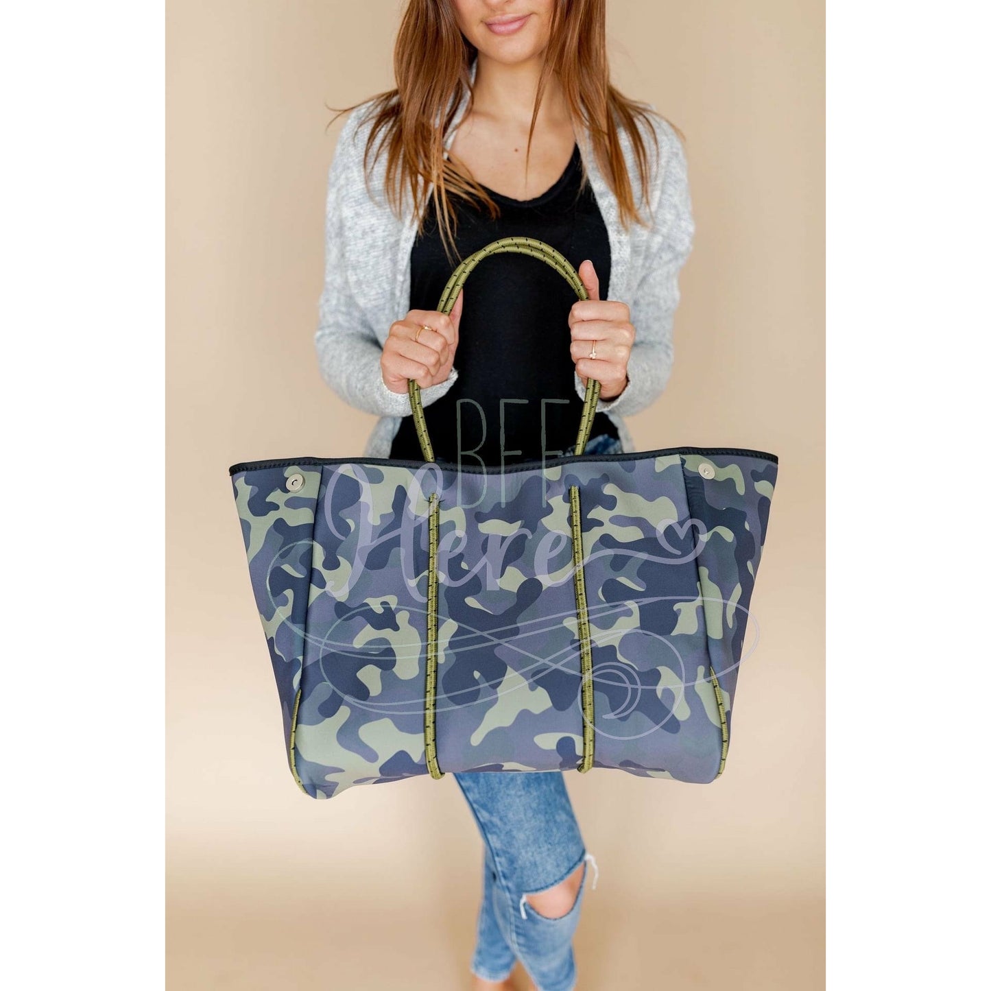 Neoprene Tote -- All Around Camo - BFF Here