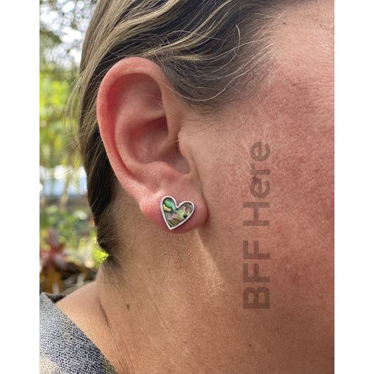 Abalone Heart Earrings - BFF Here