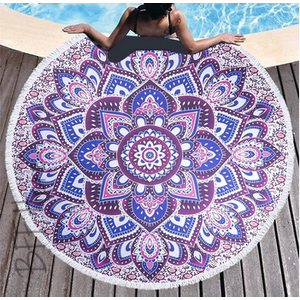 Round Beach Towel -- Purple Pop - BFF Here