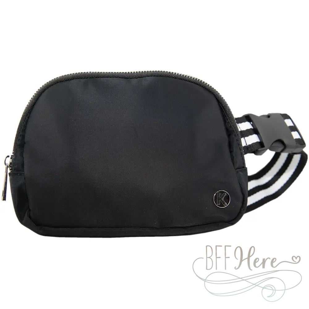Yvonne Belt Bag with Striped Strap — Choice of Color - BFF Here