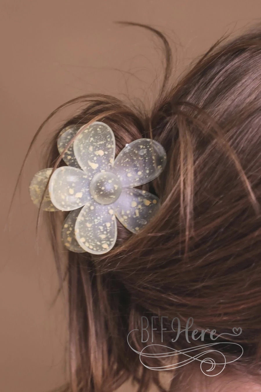 Speckled Flower Clip — Choice of Color - BFF Here