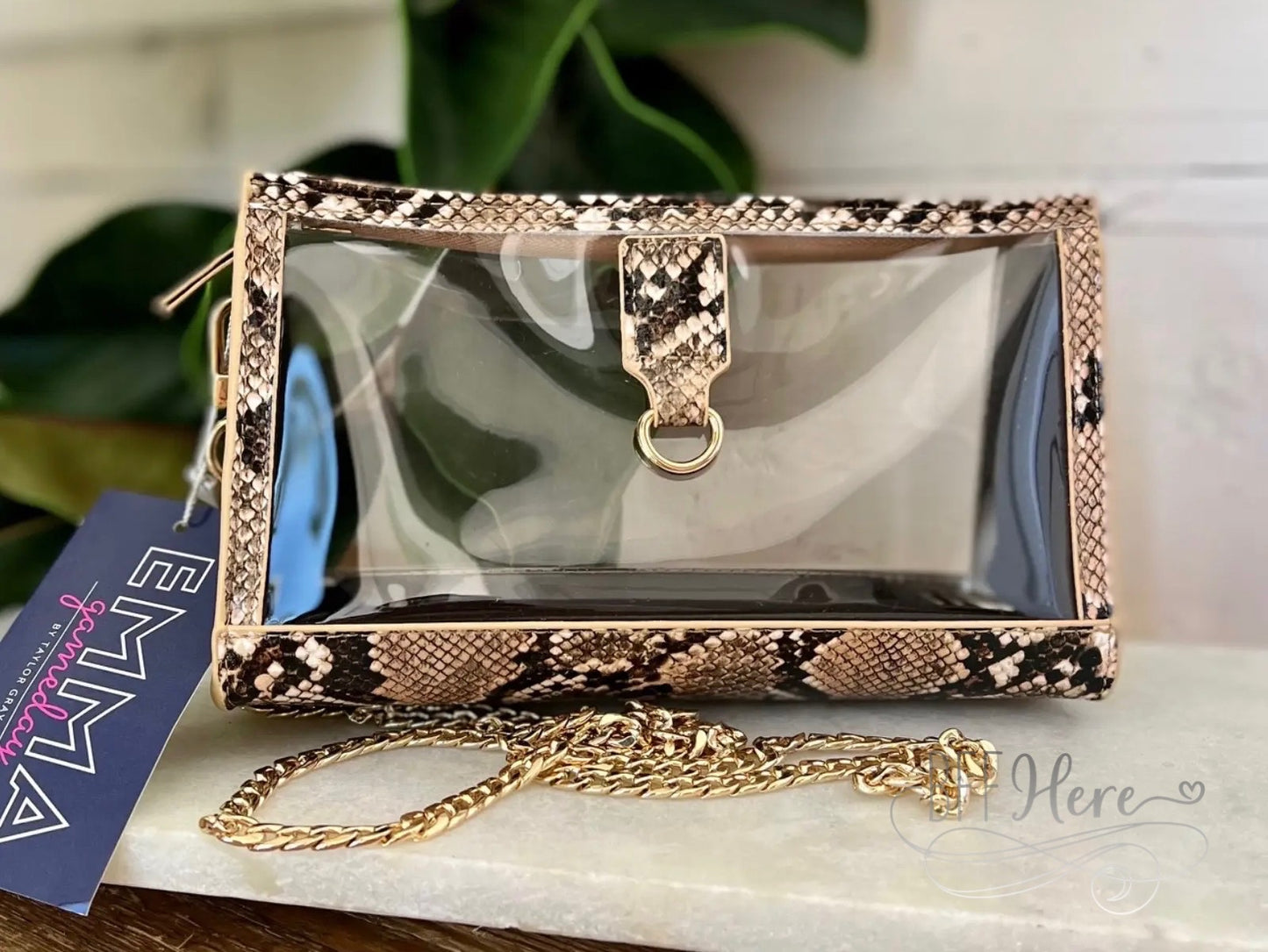 The Emma Gameday Snake Clear Purse - BFF Here