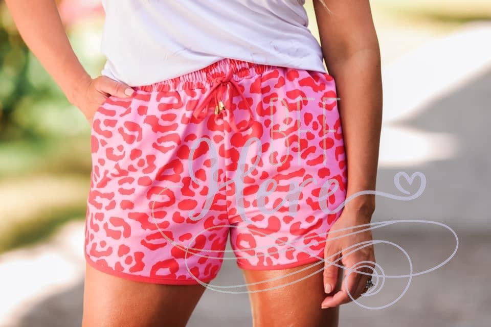 Feeling Sassy Leopard Drawstring Everyday Shorts - BFF Here