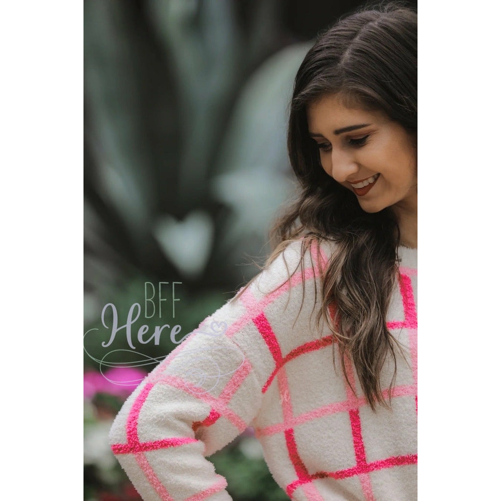 Falling For You Plaid Sweater - BFF Here