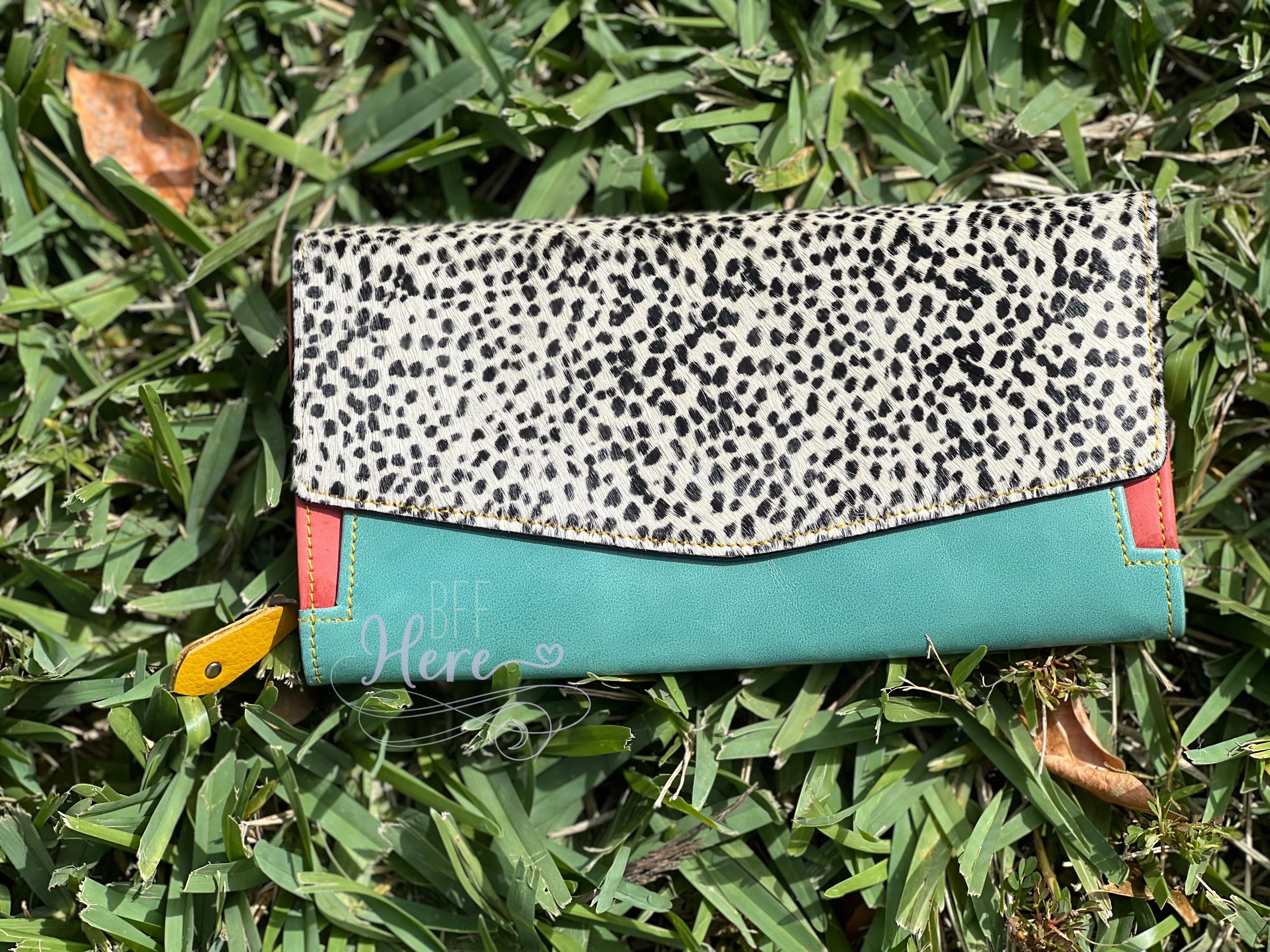 Tenille Leather and Hair on Hide Wallet - Choice of Color - BFF Here