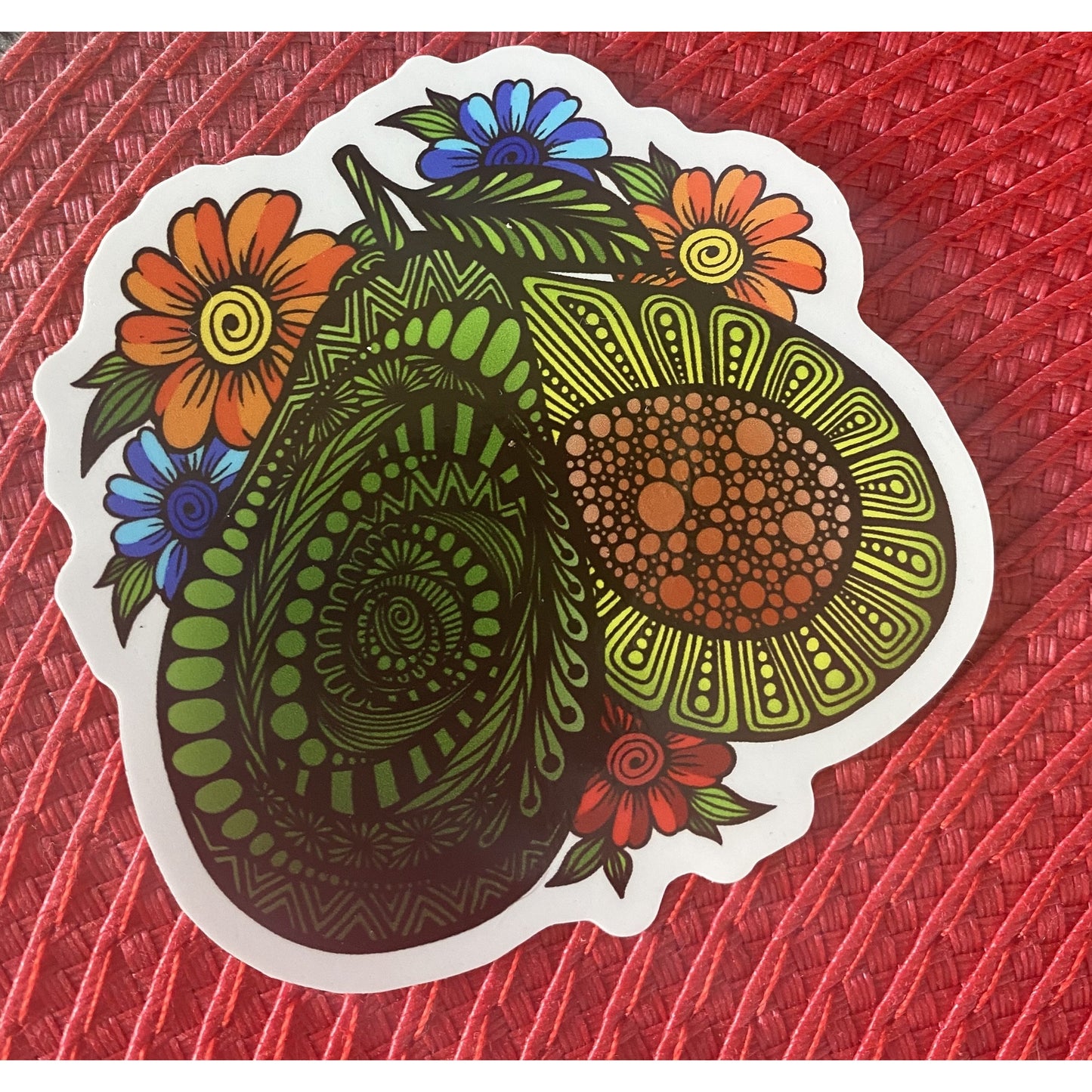 Floral Avocado Sticker - BFF Here