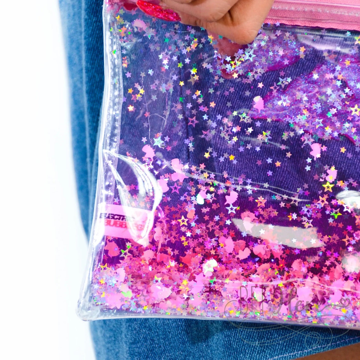 Liquid Glitter Zip Clutch - Sparkling Unicorn - BFF Here