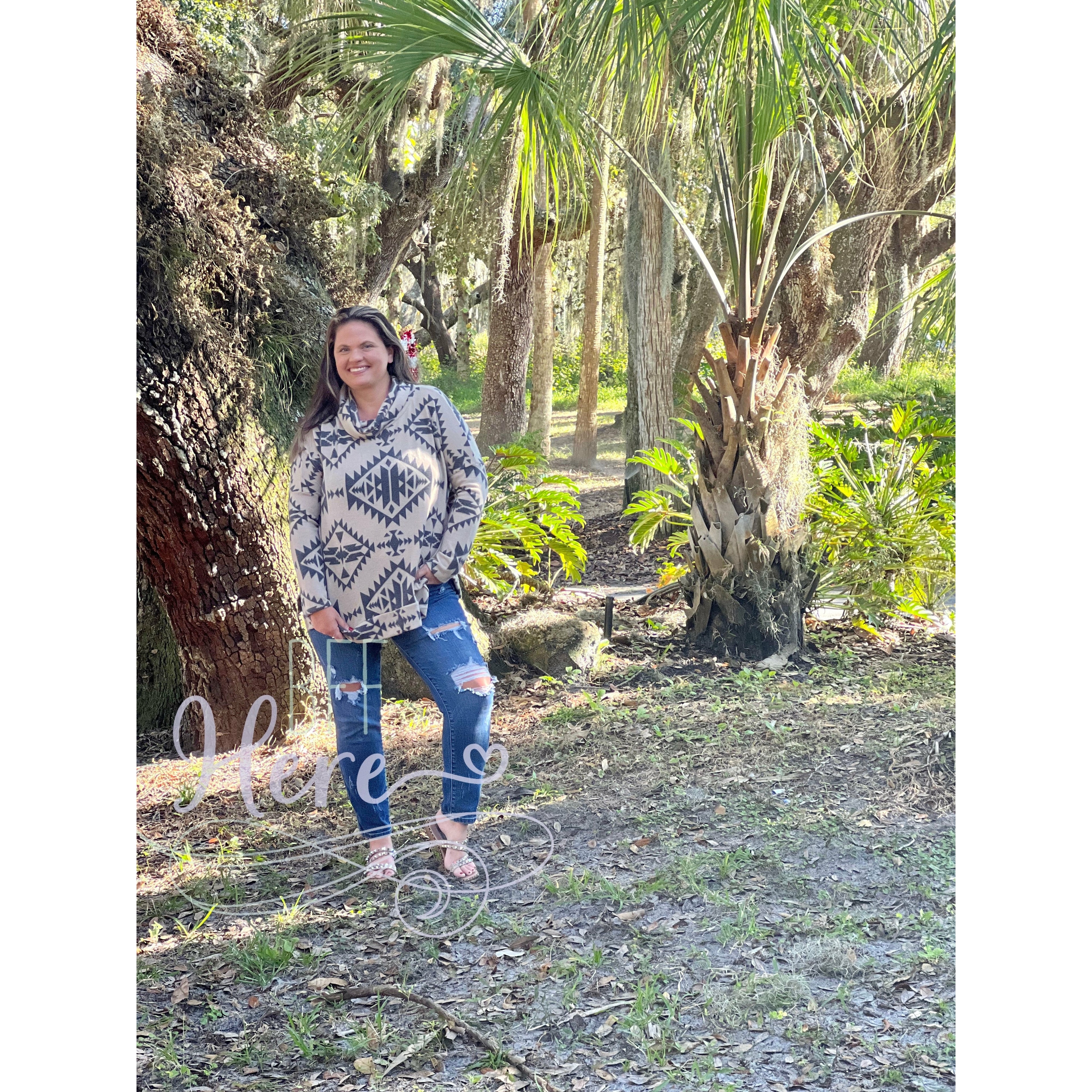 Tyler Aztec Cowl Neck Top - BFF Here