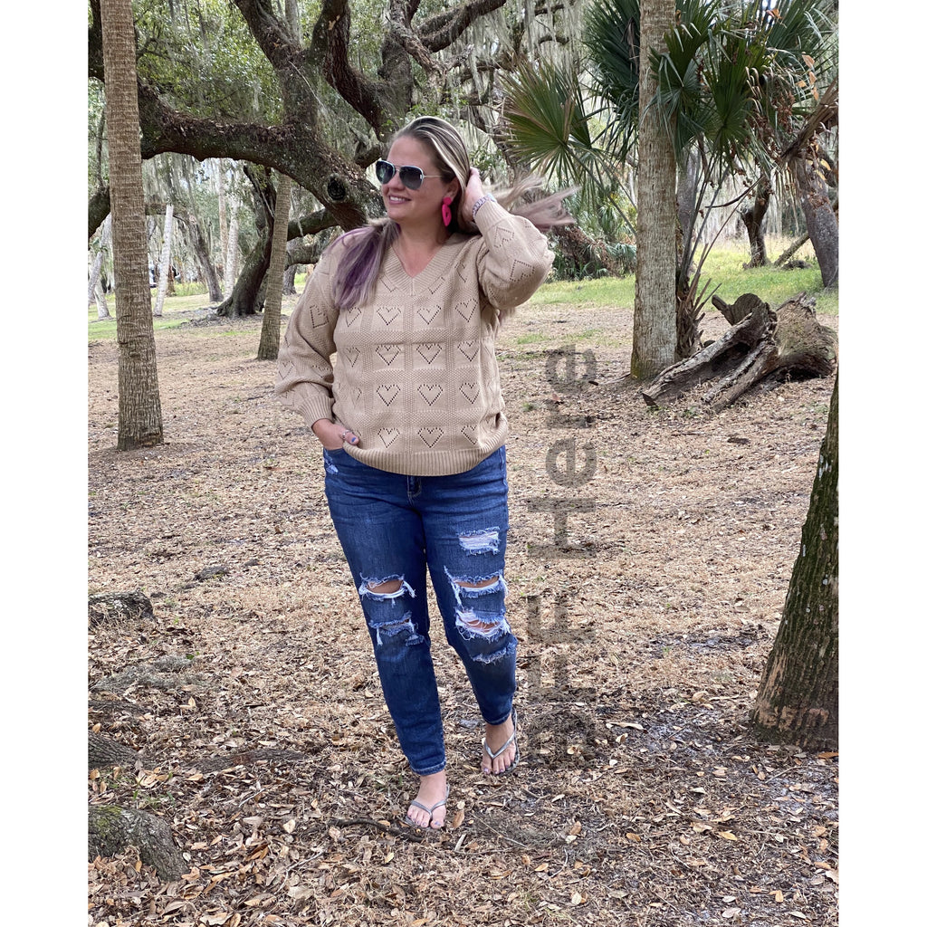 Be Mine Cut Out Heart Sweater - BFF Here