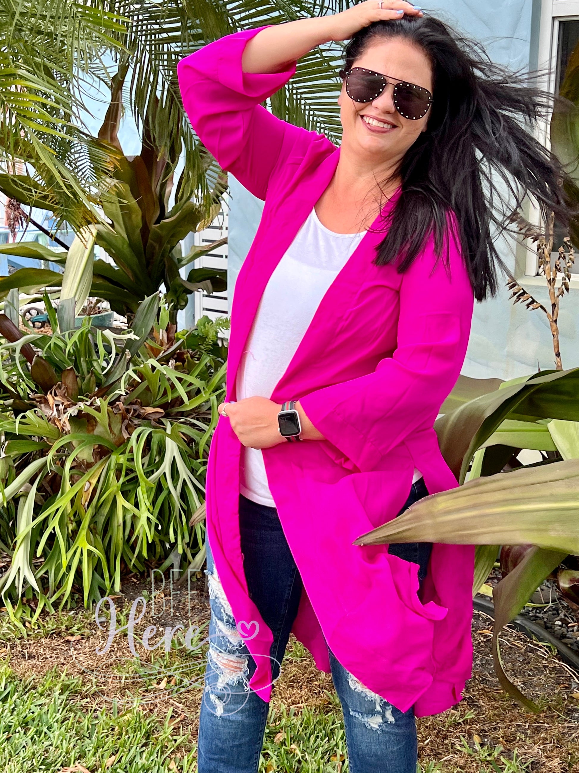 Cap Cana Fuchsia Kimono - BFF Here